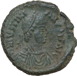 obverse: Justinian I (527-565).. AE Half Follis. Ravenna mint. Struck AD 540-547