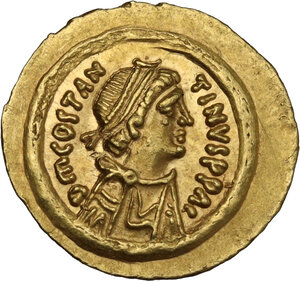 obverse: Tiberius II Constantine (578-582).. AV Tremissis, Ravenna mint