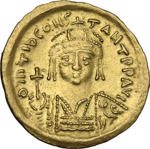 obverse: Tiberius II Constantine (578-582).. AV Reduced (22 Siliquae) Solidus. Constantinople mint