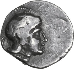 obverse: Southern Apulia, Rubi.. AR Diobol, c. 325-275 BC
