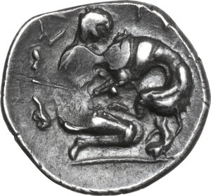 reverse: Southern Apulia, Rubi.. AR Diobol, c. 325-275 BC