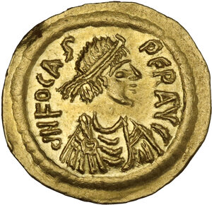 obv: Phocas (602-610).. AV Semissis. Constantinople mint