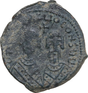 obverse: Revolt of the Heraclii (summer 608 - 5 October 610) . AE Follis, Alexandria mint. Dated IY 14 (610 AD)
