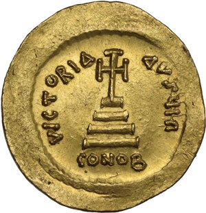 reverse: Heraclius (610-641) with Heraclius Constantine.. AV Solidus. Uncertain eastern military mint. Struck 613-617