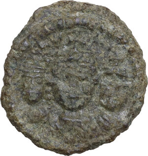 obverse: Heraclius (610-641).. AE Half Follis, Ravenna mint, 618-619 AD