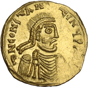 obverse: Constans II (641-668).. AV Tremissis, Syracuse mint, 649-655 AD