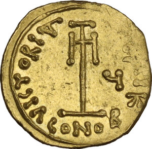 reverse: Constans II (641-668).. AV Tremissis, Syracuse mint, 649-655 AD