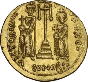 reverse: Constantine IV Pogonatus (668-685).. AV Solidus. Class IV. Syracuse mint. Struck 668-673