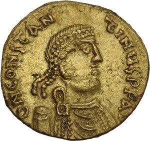 obverse: Constantine IV Pogonatus (668-685).. AV Semissis. Syracuse mint