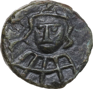 obverse: Constantine IV, Pogonatus (668-685).. AE Half Follis, Rome mint