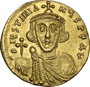 obverse: Justinian II (685-695).. AV Solidus. Constantinople mint. Struck 687-692