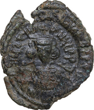 obv: Justinian II (685-695).. AE Follis. Struck 685-695. Sardinian mint