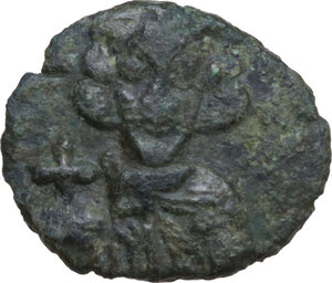 obverse: Justinian II (685-695).. AE Follis. Ravenna mint