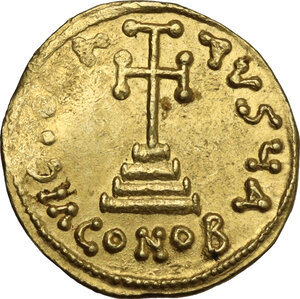 reverse: Leontius (695-698).. AV Solidus, Constantinople mint
