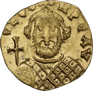obverse: Leontius (695-698).. AV Tremissis, Constantinople mint