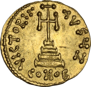 reverse: Tiberius III, Apsimar (698-705).. AV Solidus, Constantinople mint