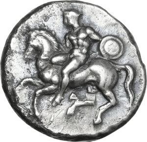 obverse: Southern Apulia, Tarentum. AR Nomos, c. 344-340 BC