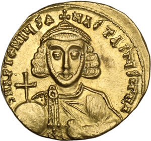 obverse: Anastasius II, Artemius (713-715 AD).. AV Solidus. Constantinople mint, 9th officina