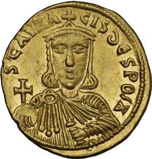 reverse: Nicephorus I with Stauracius (802-811 AD).. AV Solidus. Constantinople mint. Struck AD 803-811