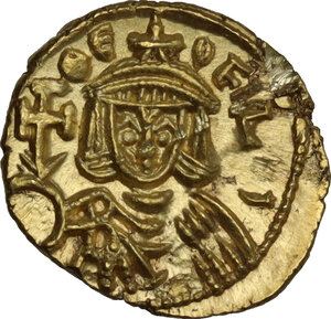 reverse: Michael II the Amorian, with Theophilus (820-829).. AV Semissis. Syracuse mint