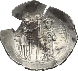 reverse: Alexius I, Comnenus (1081-1118).. EL Histamenon Nomisma. Pre-reform period, transitional coinage. Thessalonica mint, 1081-2 AD