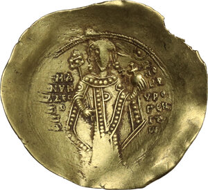 reverse: Manuel I Comnenus (1143-1180).. AV Hyperperon, Constantinople mint. Struck 1143-1152(?)
