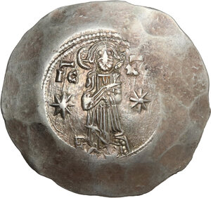 obverse: Manuel I Comnenus (1143-1180).. EL Aspron Trachy. Constantinople mint. Struck circa 1160-1164
