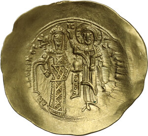reverse: Andronicus I Comnenus (1183-1185)..  AV Hyperpyron. Constantinople mint
