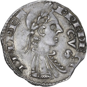 obverse: Bergamo.  Comune a nome di Federico II (sec. XIII-XIV) . Grosso da 4 denari
