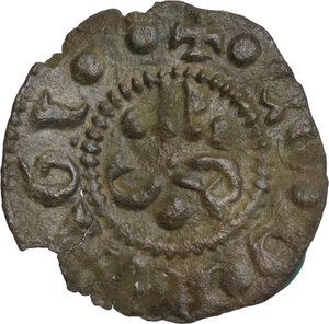 obverse: Foligno.  Corrado II Trinci (1438-1439), Signore. Denaro piccolo