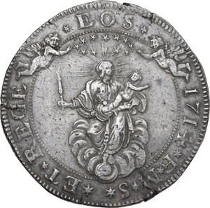 obverse: Genova.  Dogi Biennali (1528-1797), III fase (1637-1797). Da 2 scudi 1714, sigle FMS