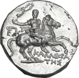obverse: Southern Apulia, Tarentum. AR Nomos, c. 240-228 BC. Kallikrates magistrate