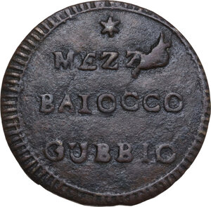 obverse: Gubbio.  Municipalità provvisoria (1798).. Mezzo baiocco