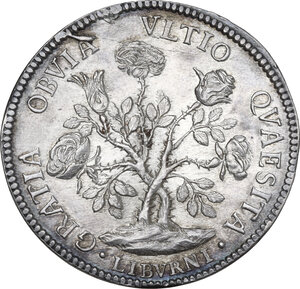 reverse: Livorno.  Cosimo III de  Medici (1670-1723). Pezza della rosa 1707