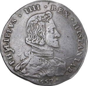 obverse: Milano.  Filippo IV di Spagna (1621-1665). Filippo 1657