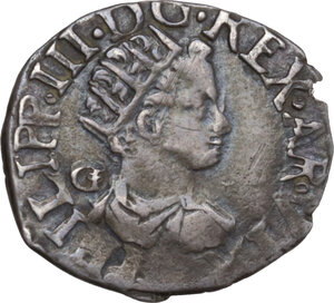 obverse: Napoli.  Filippo III di Spagna (1598-1621). Mezzo carlino o zanetta