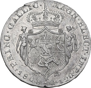 reverse: Napoli.  Giuseppe Napoleone (1806-1808). 120 grana o piastra 1808