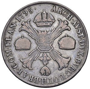 reverse: Milano. Francesco II d Asburgo-Lorena (1792-1796). Crocione 1795 AG gr. 29,11. MIR 472/4. Raro. q.BB