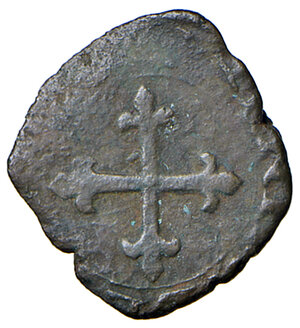 reverse: Montanaro. Giovanni Battista di Savoia-Racconigi (1581-1582). Quarto di soldo (I tipo) MI gr. 0,60. MIR 89. Rarissimo. MB