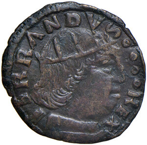 obverse: Napoli. Ferdinando I d Aragona (1458-1494). Cavallo AE gr. 1,65. MIR 85/2. Raro. Buon BB