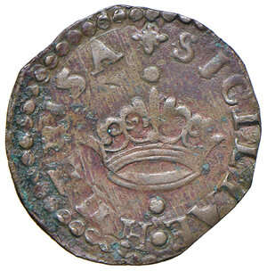 reverse: Napoli. Filippo II di Spagna (1554-1598). II periodo: re di Spagna, 1556-1598. Da 2 cavalli (sigla GR) AE gr. 1,71. MIR 197/1. Magliocca 174. Buon BB  