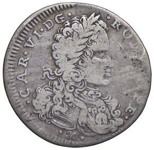 obverse: Napoli. Carlo VI (già III) d Asburgo (1707-1734). II periodo: imperatore del S.R.I., 1711-1734. Tarì 1715 (sigle MF/A) AG gr. 4,14. MIR 324/1. Magliocca 90. MB/q.BB
