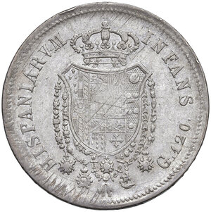 reverse: Napoli. Ferdinando I di Borbone (1816-1825). Piastra 1818 AG. MIR 462. Magliocca 445. Bei fondi, q.BB/BB