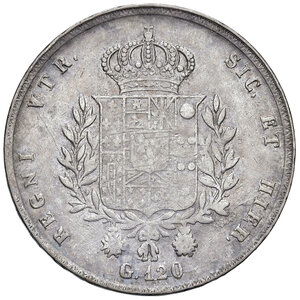 reverse: Napoli. Francesco I di Borbone (1816-1825). Piastra 1825 AG. MIR 476. Magliocca 467. q.BB