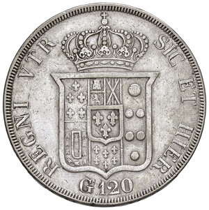 reverse: Napoli. Ferdinando II di Borbone (1830-1859). Piastra 1831 AG. MIR 499. Magliocca 536. BB
