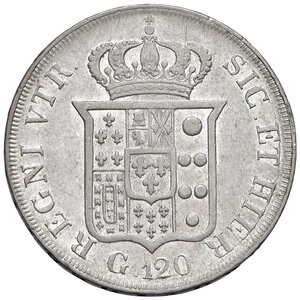reverse: Napoli. Ferdinando II di Borbone (1830-1859). Piastra 1835 AG. MIR 499/5. Magliocca 540. q.BB/BB