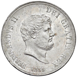 obverse: Napoli. Ferdinando II di Borbone (1830-1859). Piastra 1855 AG. MIR 503/4. Magliocca 565. SPL
