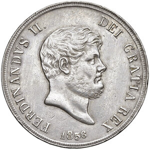 obverse: Napoli. Ferdinando II di Borbone (1830-1859). Piastra 1856 AG. MIR 503/5. Magliocca 566. q.SPL