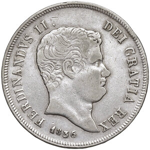 obverse: Napoli. Ferdinando II di Borbone (1830-1859). Mezza piastra 1836 AG. MIR 505/1. Magliocca 575. BB