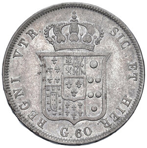 reverse: Napoli. Ferdinando II di Borbone (1830-1859). Mezza piastra 1838 AG. MIR 505/3. Magliocca 577. BB